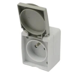 Prise Avec Terre étanche Nano, Gris