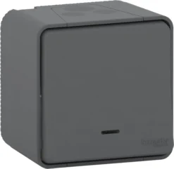 Poussoir étanche à Voyant, Lumineux Mureva Style Gris SCHNEIDER ELECTRIC