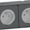 Double Prise Avec Terre étanche Mureva Style Gris / Argent SCHNEIDER ELECTRIC