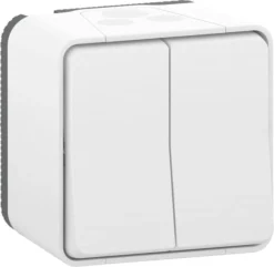 Double Interrupteur Va-et-vient étanche Mureva Style Blanc SCHNEIDER ELECTRIC