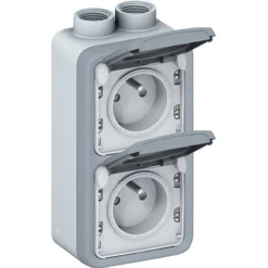 Double Prise Avec Terre étanche Plexo, LEGRAND