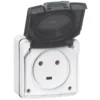 Prise Avec Terre étanche 091435 Gris / Argent LEGRAND