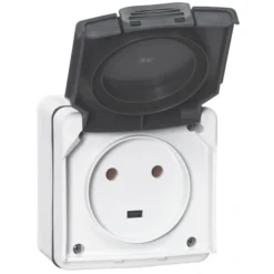 Prise Avec Terre étanche 091435 Gris / Argent LEGRAND