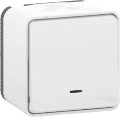 Interrupteur Va-et-vient étanche, Témoin Mureva Style Blanc SCHNEIDER ELECTRIC