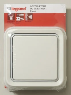 Interrupteur Va-et-vient étanche Plexo, LEGRAND, Blanc