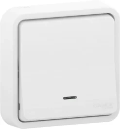 Poussoir étanche à Voyant, Lumineux Mureva Style Blanc SCHNEIDER ELECTRIC