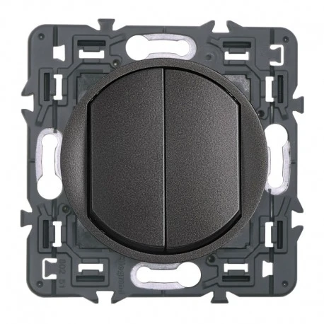 Legrand Céliane – Double Bouton Poussoir – Ensemble Graphite à Griffes 1 Legrand Céliane – Double Bouton Poussoir – Ensemble Graphite à Griffes