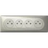 Legrand Céliane – Prise 4x 2P+T Compacte Précâblée Surface Affleurante – Ensemble Titane Complet