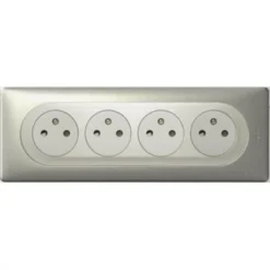 Legrand Céliane – Prise 4x 2P+T Compacte Précâblée Surface Affleurante – Ensemble Titane Complet