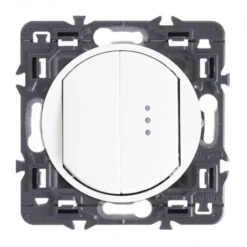 Legrand Céliane – Double Interrupteur, 1 Avec Voyant Témoin 1 Normal – Ensemble Blanc à Composer