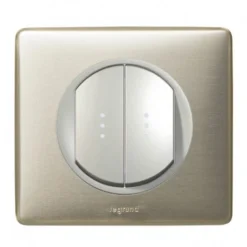 Legrand Céliane – Double Va Et Vient à Témoin 10A – Ensemble Titane Complet à Griffes