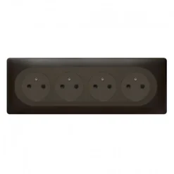 Legrand Céliane – Prise 4x 2P+T Compacte Précâblée Surface Affleurante – Ensemble Carbone Complet