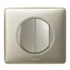 Legrand Céliane – Double Bouton Poussoir – Ensemble Titane Complet à Griffes