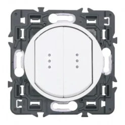 Legrand Céliane – Double Va Et Vient à Témoin 10A – Ensemble Blanc à Griffes – à Composer