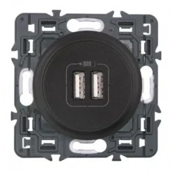 Legrand Céliane – Prise Double Chargeur USB – Ensemble Graphite à Griffes – à Composer