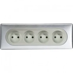 Legrand Céliane – Prise 4x 2P+T Compacte Précâblée Standard – Ensemble Aluminium Complet