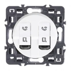 Legrand Céliane – Double Prise RJ45 Simple TV/Tel/Internet – Catégorie 6 – FTP – Ensemble Blanc à Composer
