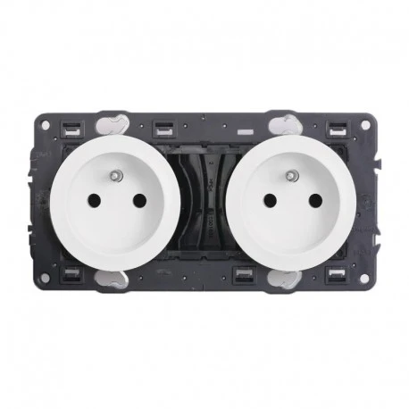 Legrand Céliane – Prise 2x2P+T Standard Précablé – Ensemble Blanc à Compose 1 Legrand Céliane – Prise 2x2P+T Standard Précablé – Ensemble Blanc à Compose