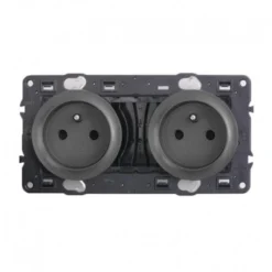 Legrand Céliane – Prise 2x2P+T Standard Précablé – Ensemble Graphite à Composer