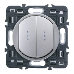 Legrand – Double Va Et Vient à Témoin 10A – Ensemble Titane à Composer